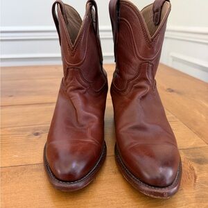 Tecovas The Penny Roper Boots Brown Leather 7.5 Cowboy Cowgirl Western Rodeo